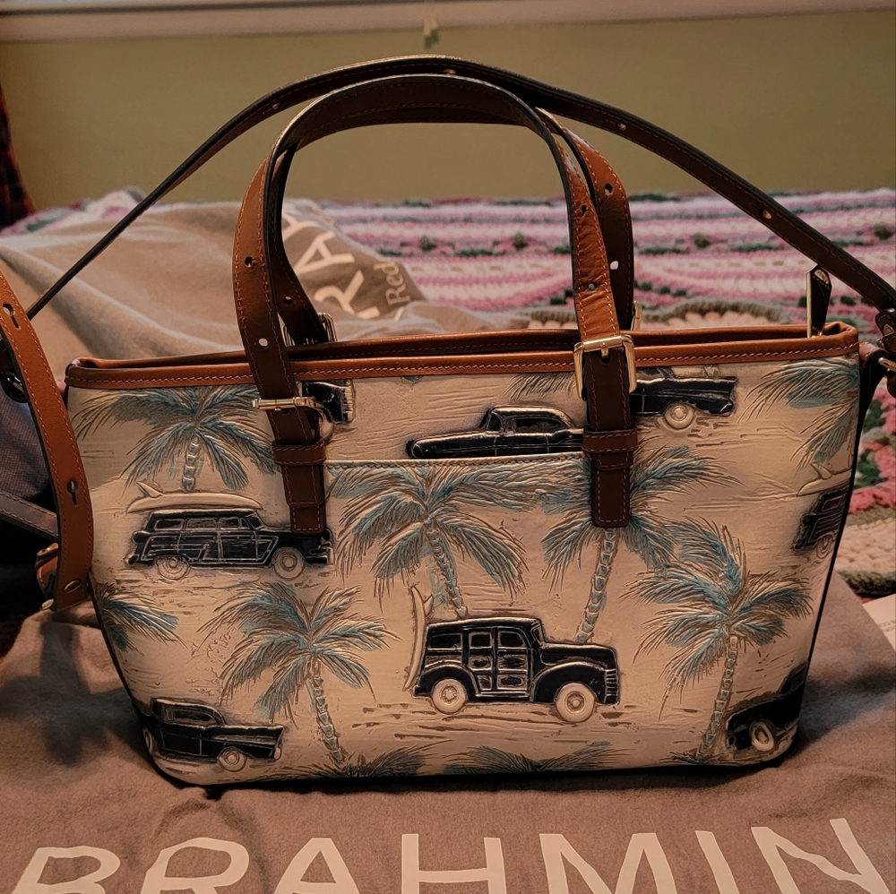 Brahmin Blue Copa Cabana Mini Asher  Handbag